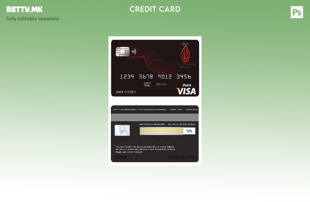 Модерен стил шаблон за банкарска виза картичка Бахреин Ал Салам